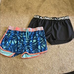 Under Armour youth Blue and Black Shorts Set